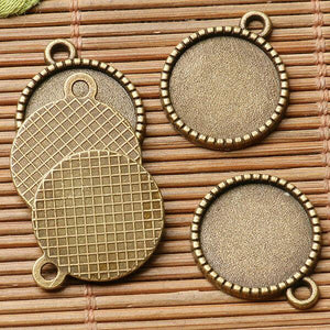 10pcs antiqued bronze color Single-side round  cabochon setting in 14mm EF2948