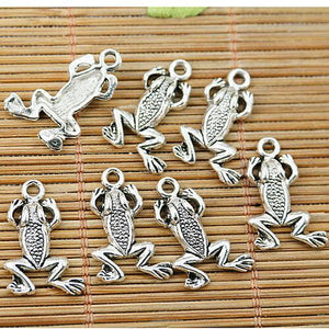 22pcs Tibetan silver little frog charms EF1826