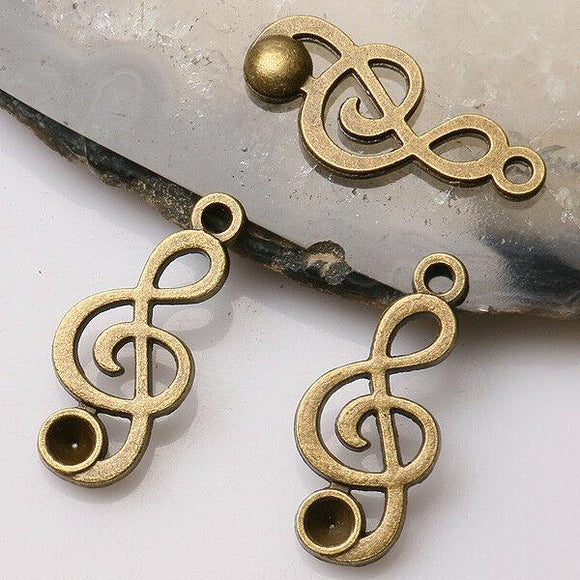 20pcs antiqued bronze  color music note design  charms  EF3445