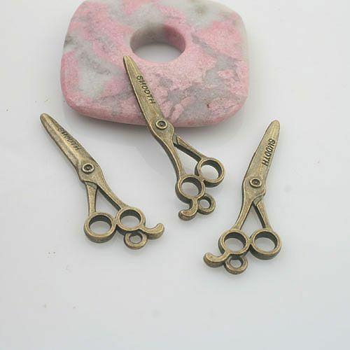 10pcs antiqued bronze color scissors design pendant charm G1783