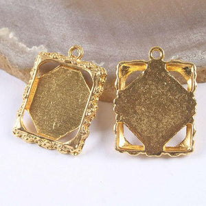 10pcs gold tone picture frame charm collections h3392