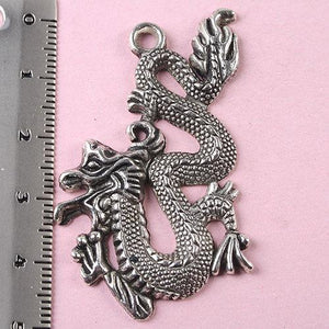 5pcs Tibetan silver dragons charm  h1443