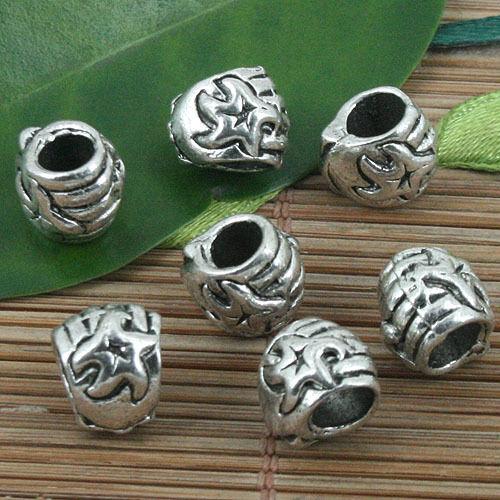 12pcs Tibetan Silver 2sided star spacer Beads Fit European Bracelet l0178