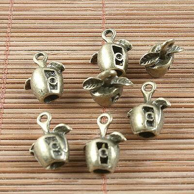 12pcs antiqued bronze apple design pendant h5030