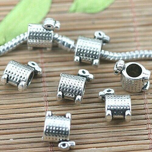 12pcs tibetan silver color 2sided animal design  loose beads fit bracelet  L0020