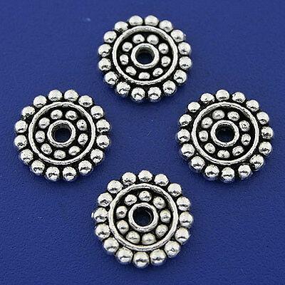 14pcs dark silver tone daisy spacer beads h3236