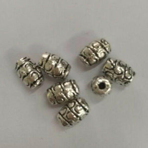 40pcs tibetan silver color crafted lined spacer beads  h0644