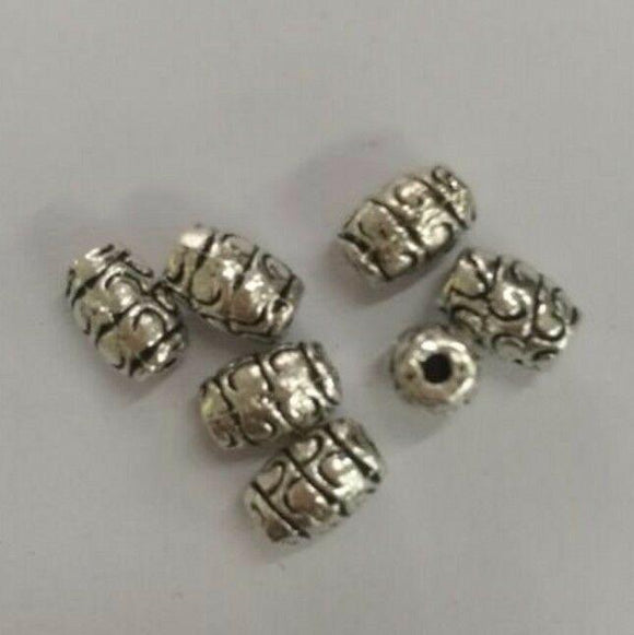 40pcs tibetan silver color crafted lined spacer beads  h0644