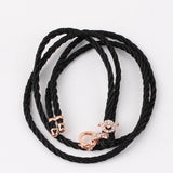 Black Color Necklace Cord Flower Rhinestones Bail Link Clasp   1pc CL17