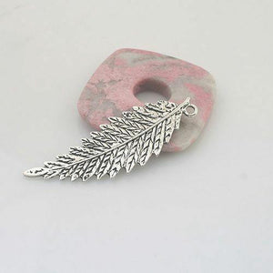 5pcs Tibetan Silver color leaf pendant charm G1973