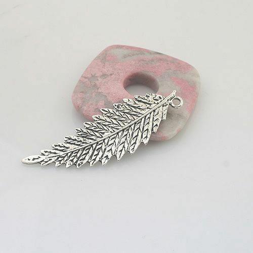 5pcs Tibetan Silver color leaf pendant charm G1973