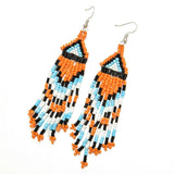 Fashion Jewelry Hook Earring Colorfull beaded long tassel Earring Bohe Earring