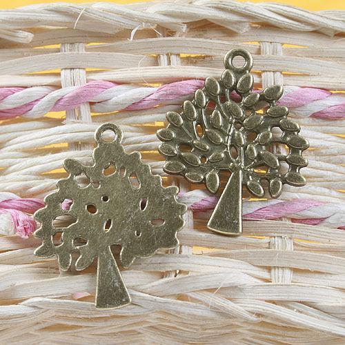 6pcs antiqued bronze tree design pendant charm G704