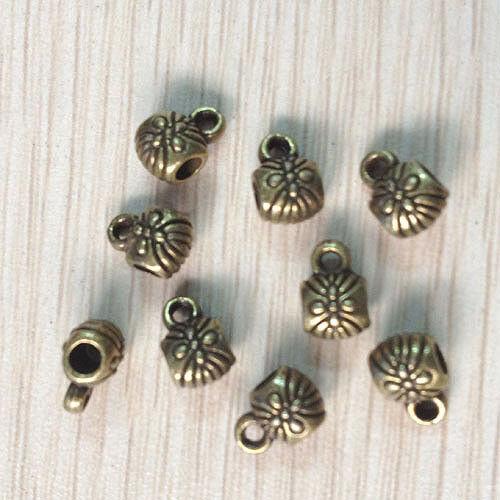 120pc antiqued bronze floral carved decorative Bead spacer 0437