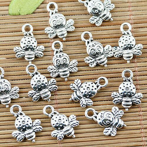 22pcs Tibetan silver little lovely bee charm pendants EF1345