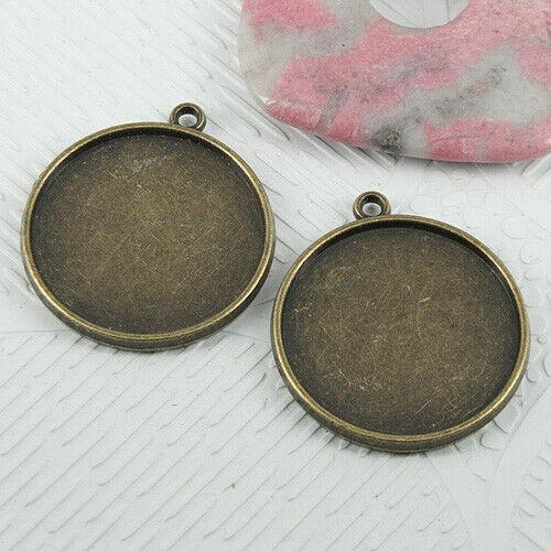 6pcs 31x27mm antiqued bronze color round cabochon settings EF0715