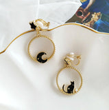 Fashion Jewelry Stud Earring Moon Cat Circle Earring Loop Earring