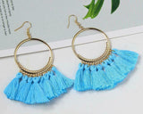 Fashion Bohemian Earrings Hook Tassel Fringe Boho Dangle Earrings Jewelry 1 Pair