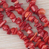 deep Red Agate stone Chip Loose Beads  one strand 35" long