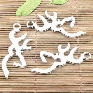 5pcs tibetan silver color deer head symbol design pendant H0926