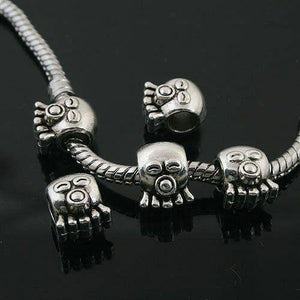 10pcs Tibetan Silver face spacer Beads Fit European Bracelet L0030