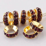 PICK !Multi-styles Crystals European Big Hole Spacer Beads DIY making bracelet