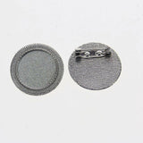 4pcs/lot Tibetan silver COLOR ROUND 20mm/35mm cabochon settings brooch design