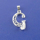 SILVER plated Alphabet Letters for 26pcs with Crystal Rhinestone pendant charms