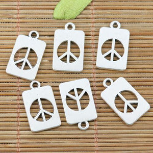 18PCS tibetan silver color peace symbol design charms EF2351