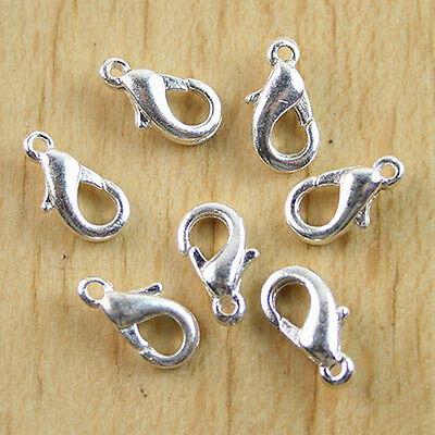 50Pcs 10mm Silver tone Lobster Parrot Clasps h0414