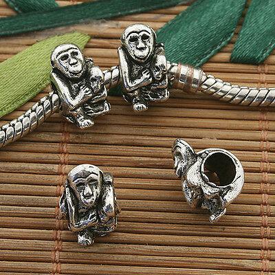 10pcs Tibetan silver monkey spacer bead h5067