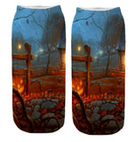 Halloween Socks pumpkin printed Sock Low Cut Ankle Socks one-side pattern only