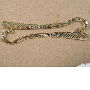 2pcs Gold tone USA bookmarks 122x11mm h3827