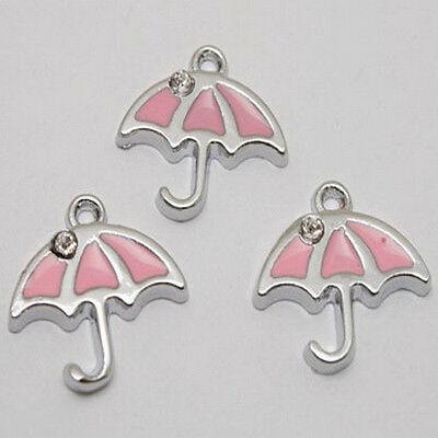 6pcs enemal zircon umbrella charms/pendants w1033