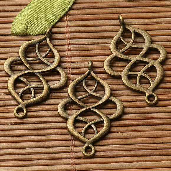 20pcs antiqued bronze color crafted floral link connector design  EF3319