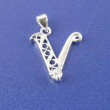 SILVER plated Alphabet Letters for 26pcs with Crystal Rhinestone pendant charms