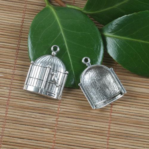 10pc Tibetan silver bird and bird cage design pendant h0049