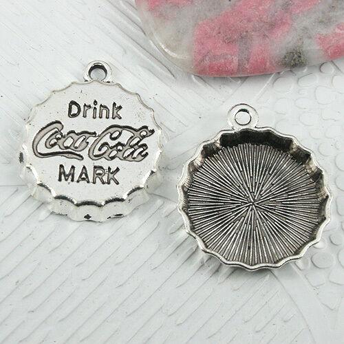 9pcs Tibetan Silver color bottle cap design charms EF0949