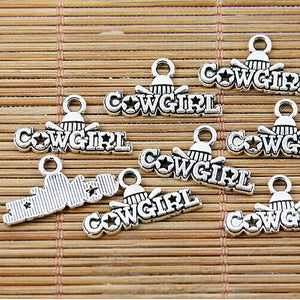 20pcs Tibetan silver cowgirl charms EF1380