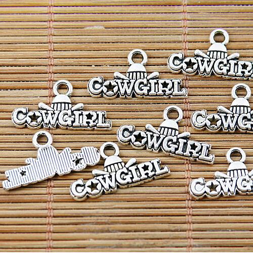 20pcs Tibetan silver cowgirl charms EF1380