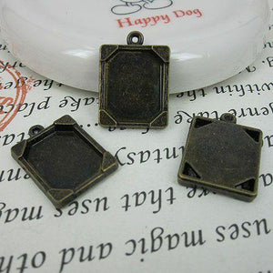 10pcs 20x16mm antiqued bronze picture frame charm G450