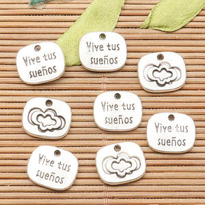 20pcs tibetan silver color cloud design words charms H3045