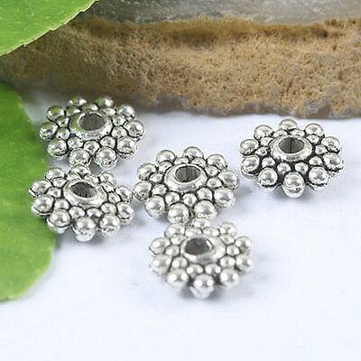 Tibetan Silver Daisy Spacers Beads 40 pcs H0023