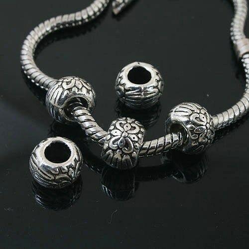 12pcs Tibetan Silver flower spacer Beads Fit European Bracelet l0119