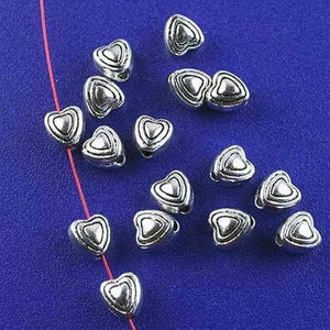 100pcs Tibetan silver 2SIDED heart spacer beads h2695