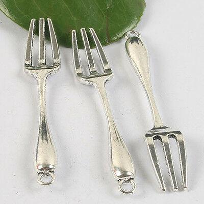 5pcs Tibetan silver fork design pendant h0452