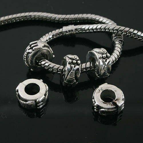 10pcs Tibetan Silver Color fish pattern round Loose Beads Fit Bracelet L0029