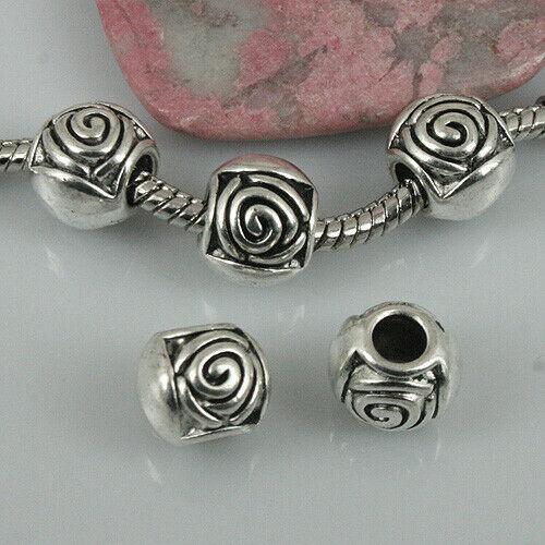 8pcs tibetan silver color flower design pattern spacer beads EF0447