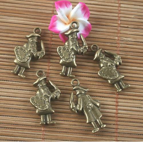 10pcs antiqued bronze color painter design charm G1593