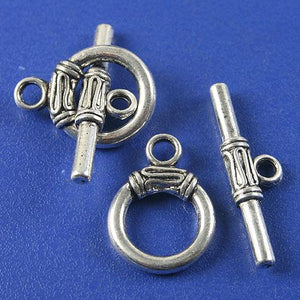 8sets dark silver tone toggle clasp h3523